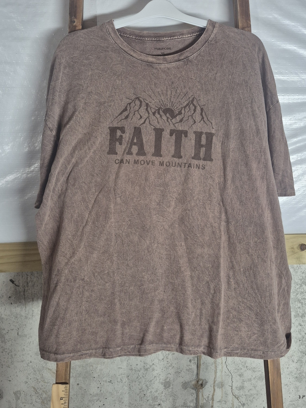 Maurices Brown Short‑Sleeve 'Faith Can Move Mountains' Graphic Tee